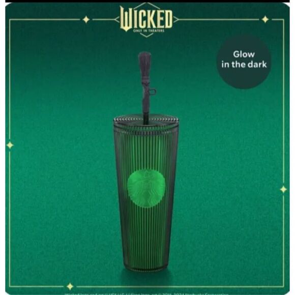 Starbucks Pleated Cold Cup with Broom Straw Topper (24 oz.) NWT - Picture 6 of 7